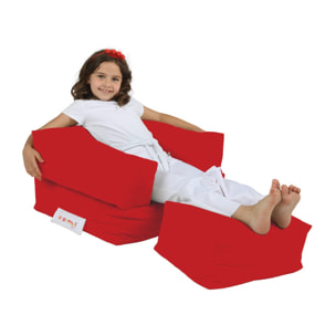 Sillón + puf para niños para exteriores rojo