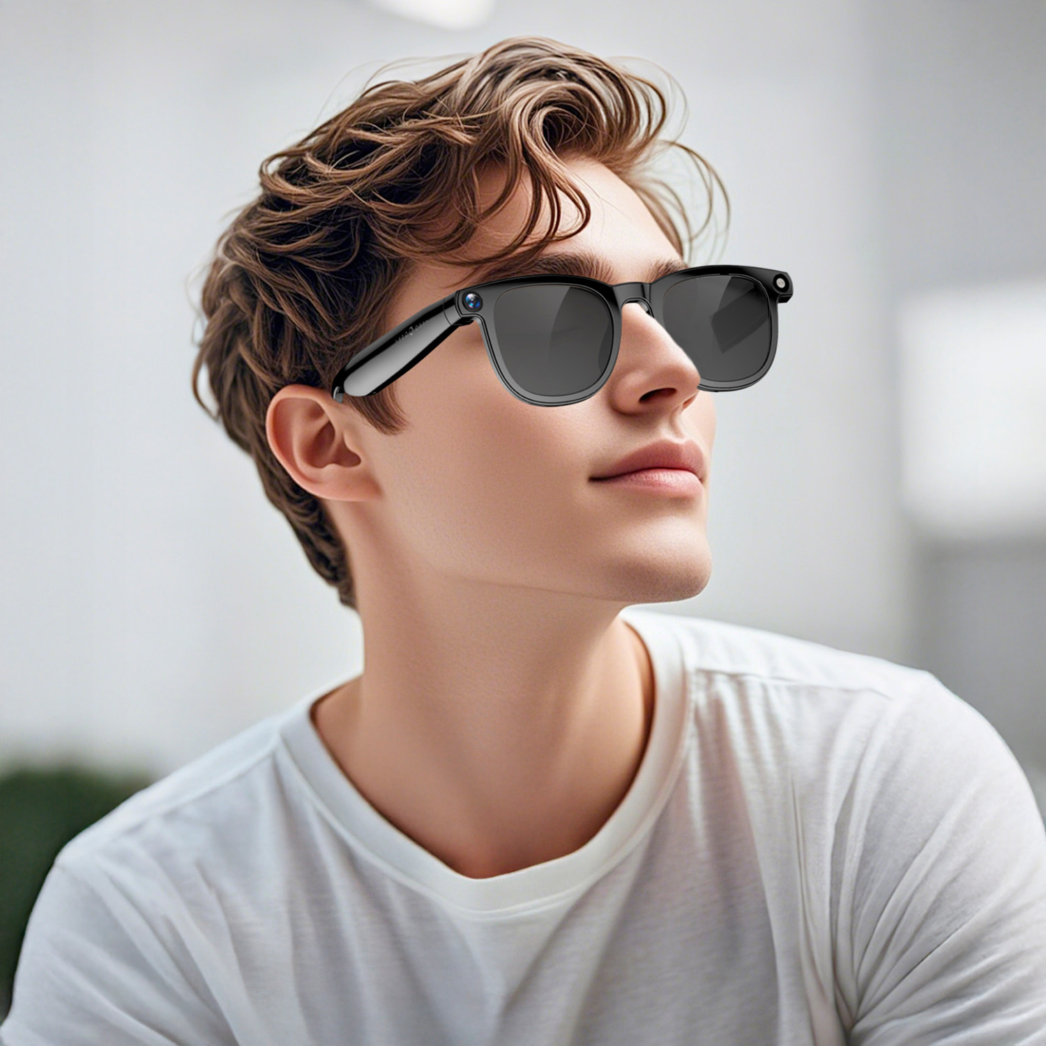 Gafas inteligentes CY01. Con cámara para fotos y videos de 8 MPX, traductor AI en tiempo real y control de música/llamadas.