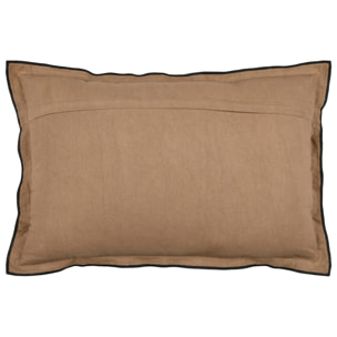 Coussin volant plat feston noir coton - Marron Clair