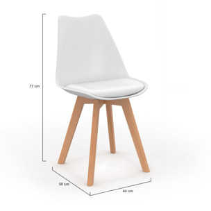 Chaises Nordia mix couleurs (blanc, gris, bleu et rose) - lot de 4