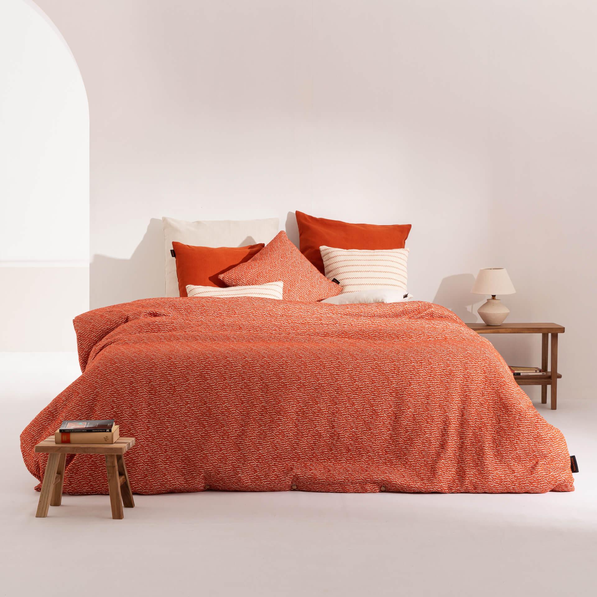 Housse de couette jacquard Benisa Orange