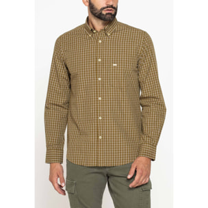 CAMICIA FANTASIA TINTO FILO CON COLLO BUTTON-DOWN