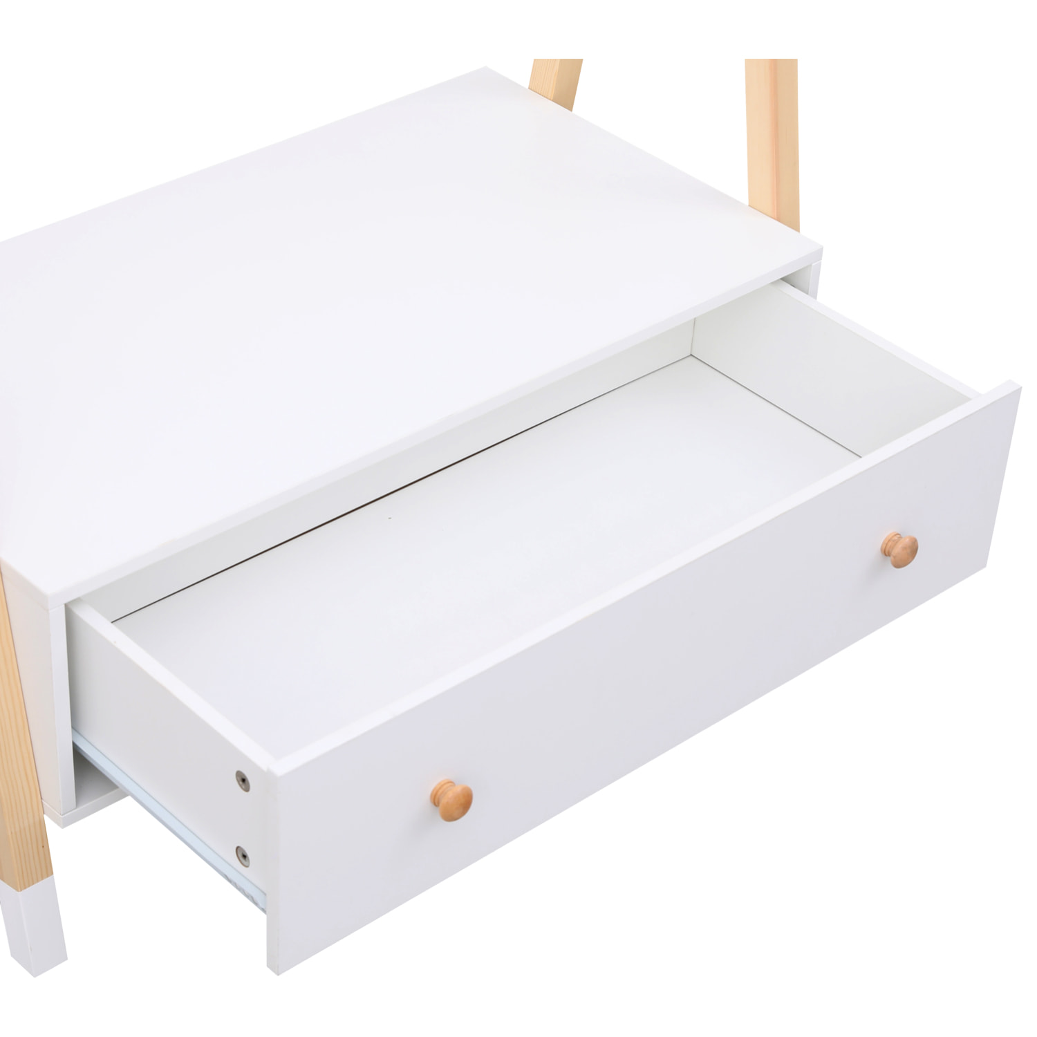 Penderie pour enfant bois et blanche avec tiroir LOU