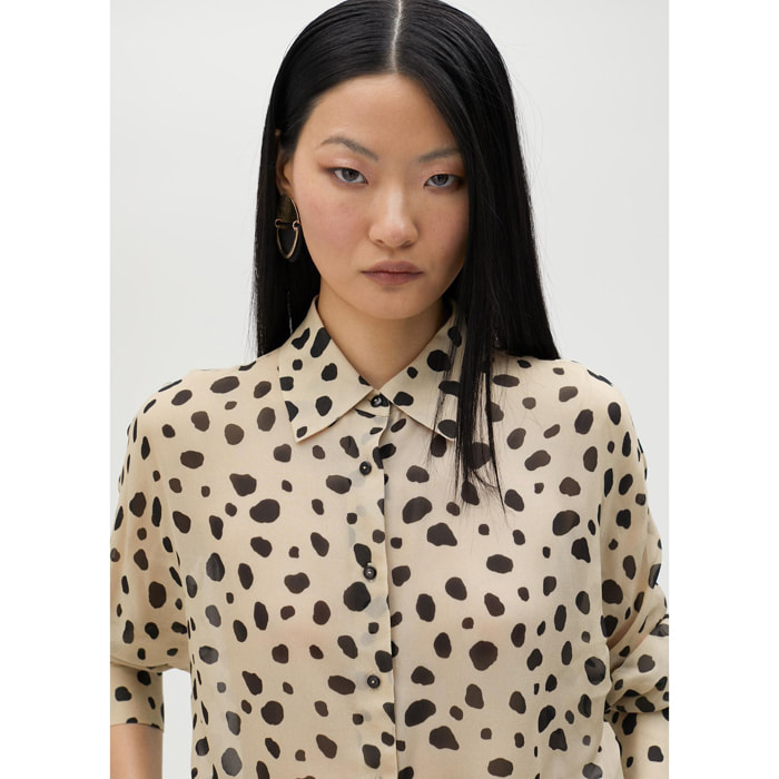 Camicia nera a pois