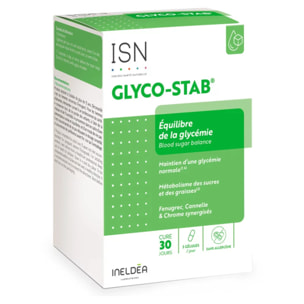 Ineldea Santé Naturelle - Glyco-Stab - Equilibre de la glycémie - Sans gluten - Sans allergène - Sans ingrédient d'origine animale - Sans OGM - Cure de 30 j - 90 gélules végétales