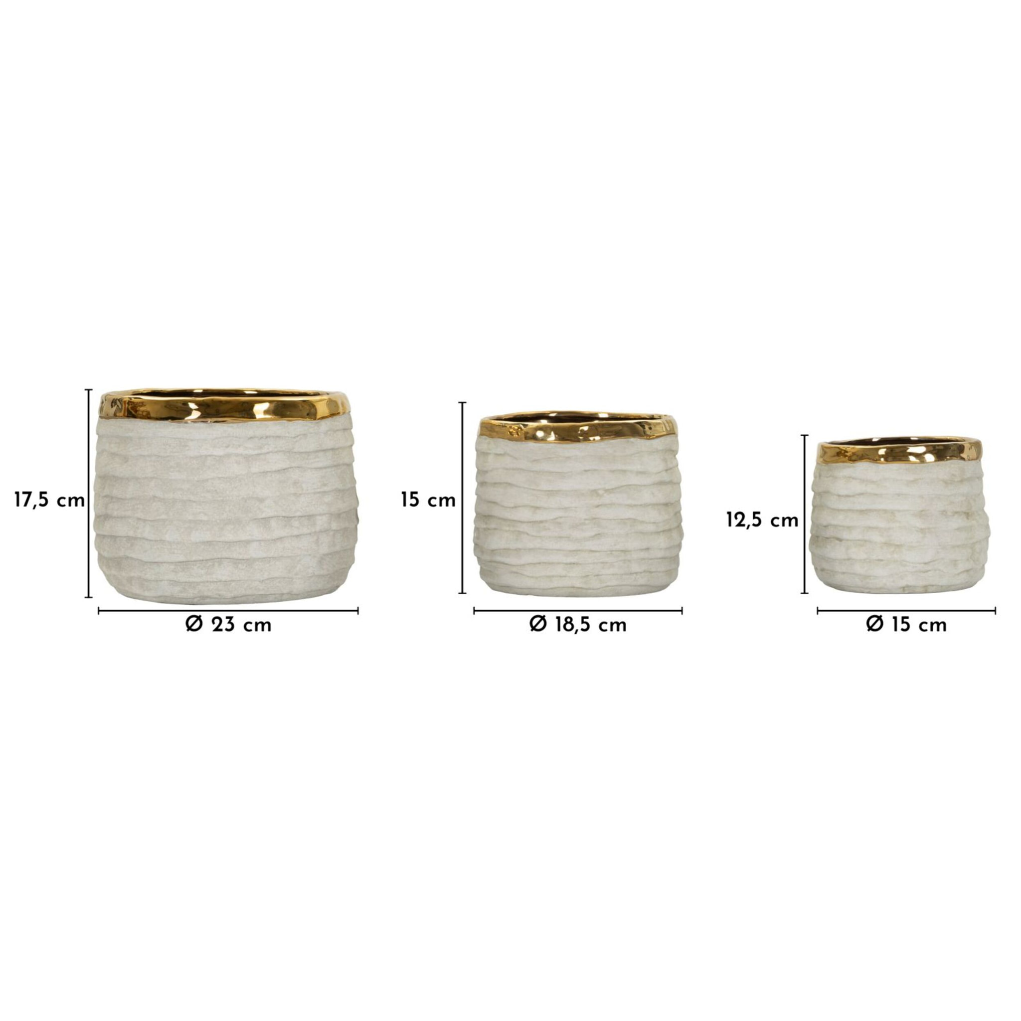 CACHEPOT LIMA ALTI TRIS CM Ø 23X17,5-18,5X15-15X12,5