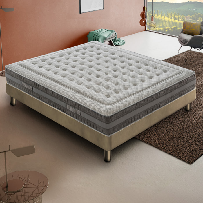 Materasso 140x190 in Memory Foam - 5 Strati - Altezza 26 cm - 7 Zone - Memory 7 cm - Rivestimento Sfoderabile