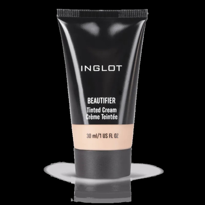 INGLOT Beautifier Tinted Cream 102, BB Cream, Unifica el tono, Coenzima Q10, Vitamina C, E y F, Acabado natural, Anti edad, Formula vegana, Color: Beige claro, subtono melocotón para pieles claras. 30ml