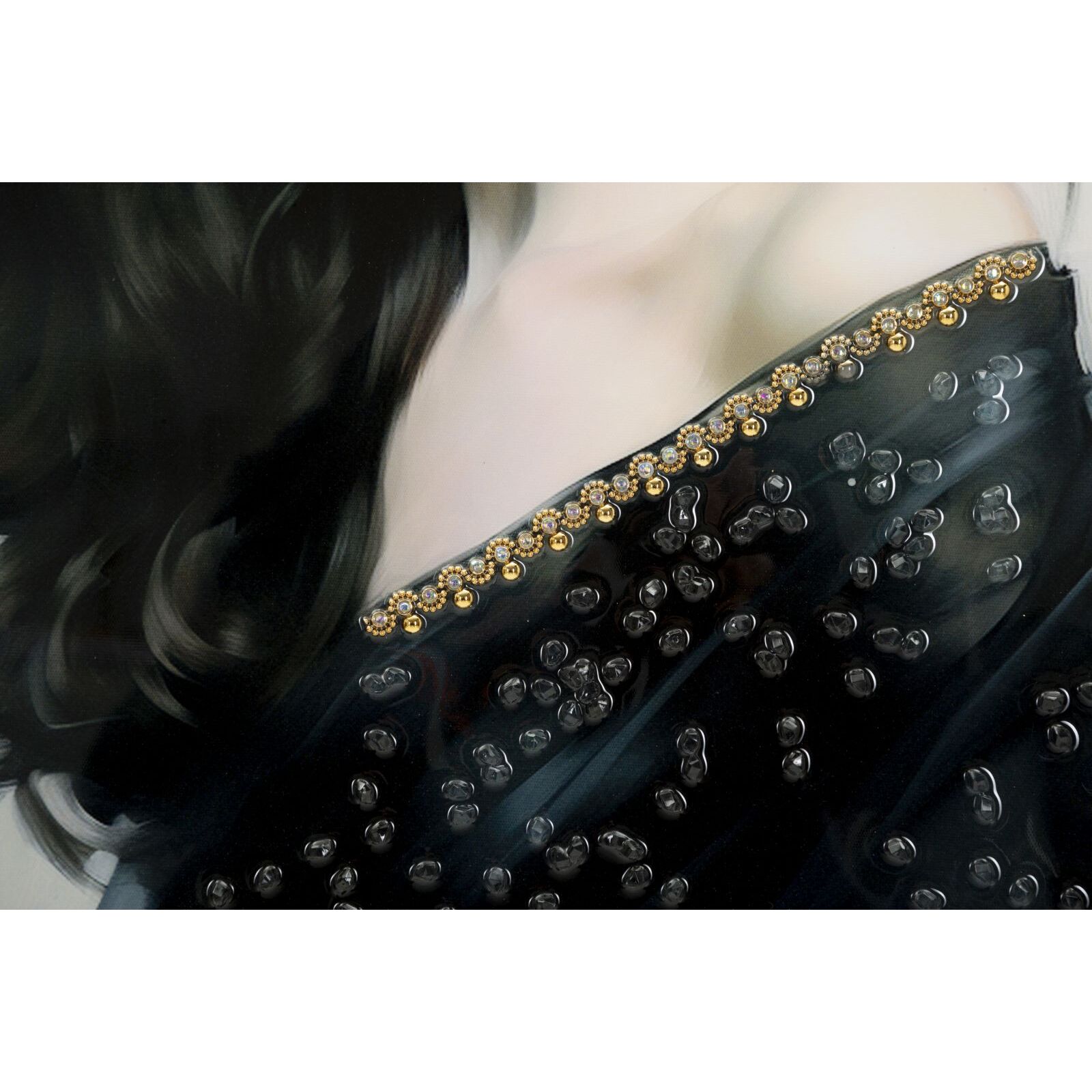 DIPINTO SU TELA LACCATO DORI C/CORNICE -A- CM 62X4X92