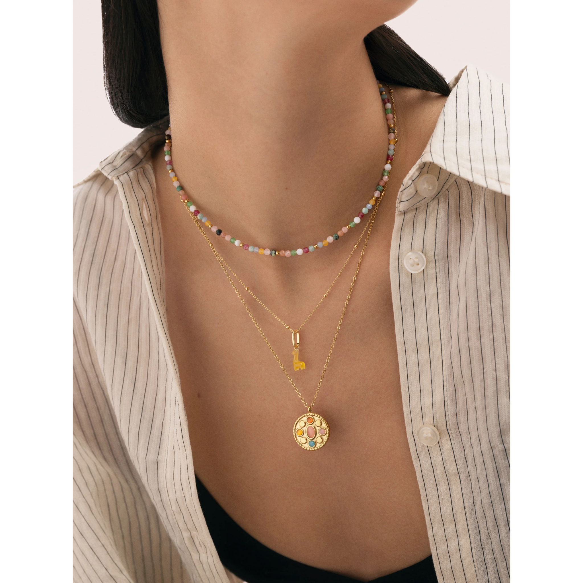 Charm Flame Stone  Argento Placcato Oro