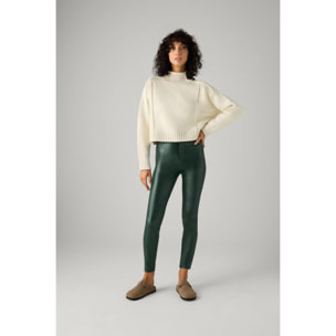 Leggings jeans da donna in tessuto gommato