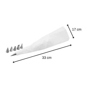 Poche à douille et 6 embouts en inox 33 cm Zenker Smart Pastry
