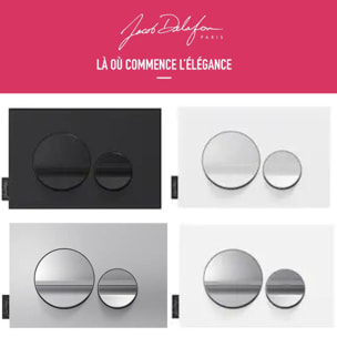 Plaque de commande JACOB DELAFON, double touches rondes Noir brillant