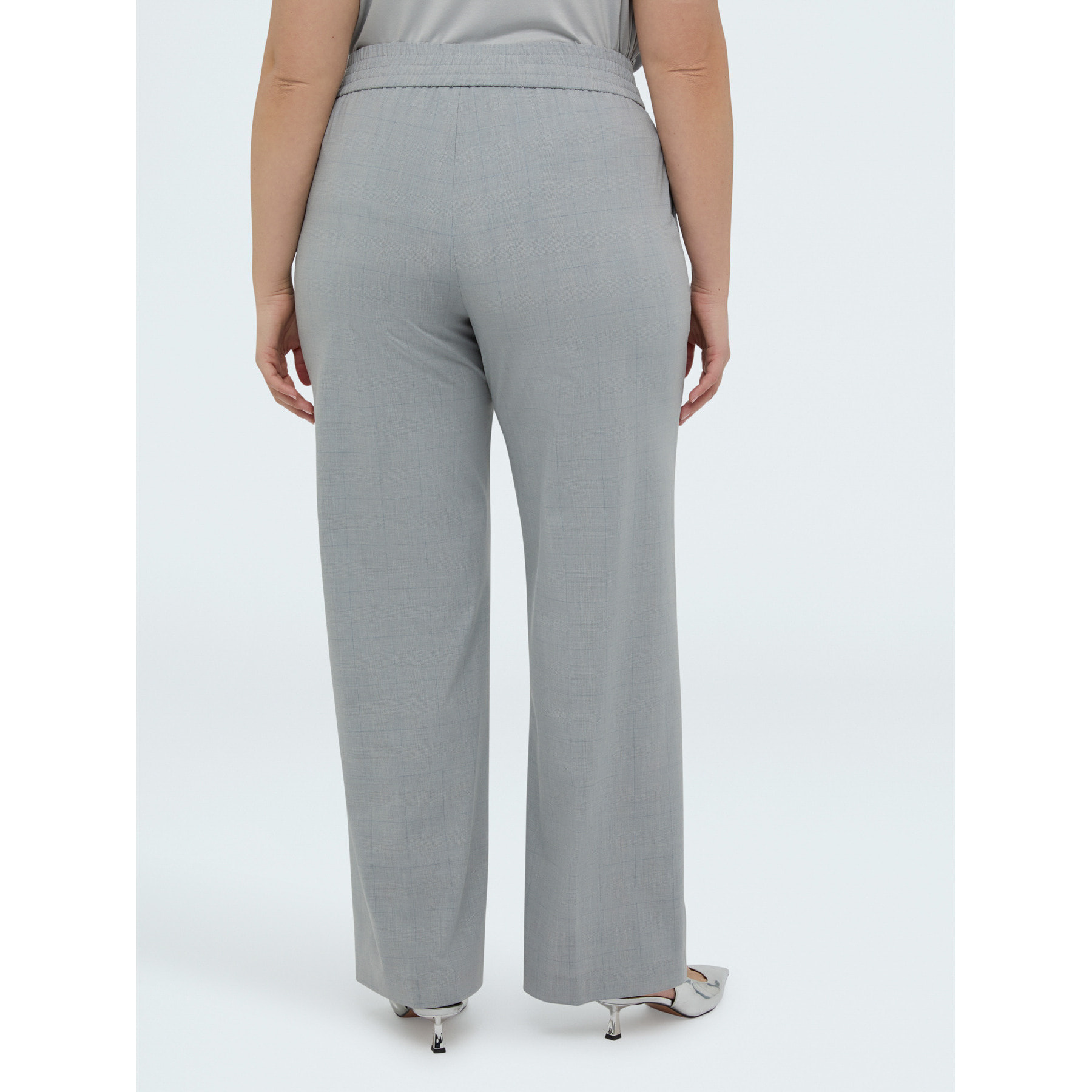 Fiorella Rubino - Pantaloni Regular stampa check - Grigio