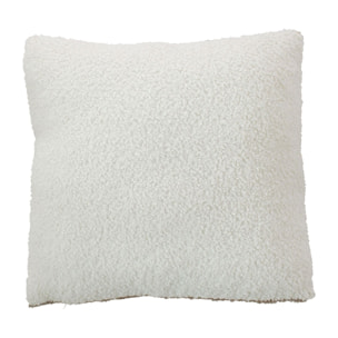 Coussin déhoussable tissu bouclé - Ecru