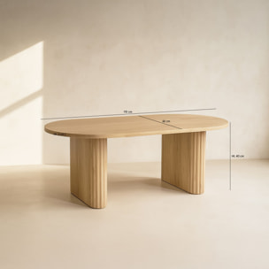 Table basse ovale en bois clair 110cm QUITO