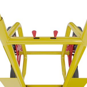 Carrello A Mano Montascale Portapacchi Portata Max 200 Kg Carrellino Pieghevole Acciaio Tubolare Ruote In Gomma Trasporto Pacchi 112x61x44 Cm Giallo