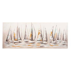 Set 2 Lienzos Barcos 40% Pintado Mano 150x3x60 Cm