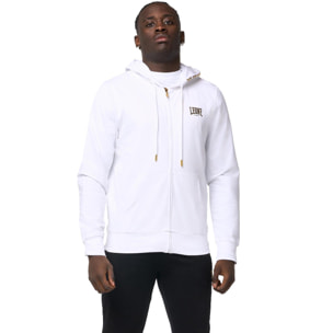 Felpa da uomo con cappuccio e zip non felpata Leone New Gold