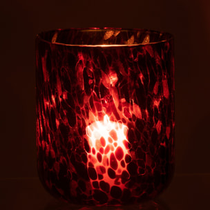 J-Line photophore Tache - verre - rouge/noir - large