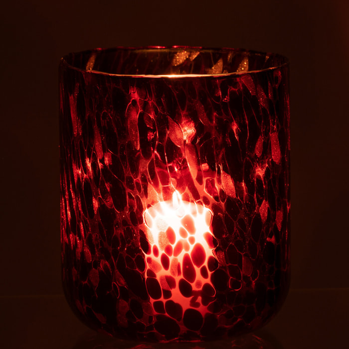 J-Line photophore Tache - verre - rouge/noir - large