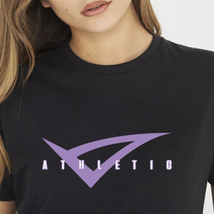 T-shirt in cotone da donna MOVE nera