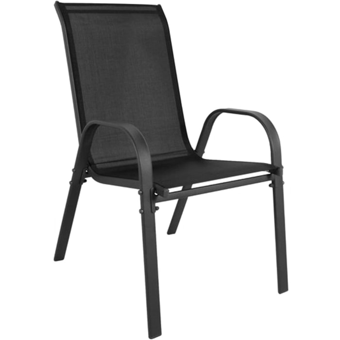 Set di 2 sedie da giardino Sofia in metallo e textilene nero