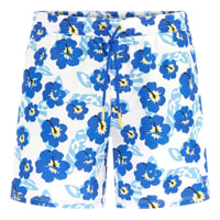 Boxer de bain - coupe classique - bleu et blanc