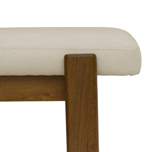 Banc, bout de lit bois d'hévéa teinte noyer et tissu texturé NOMA