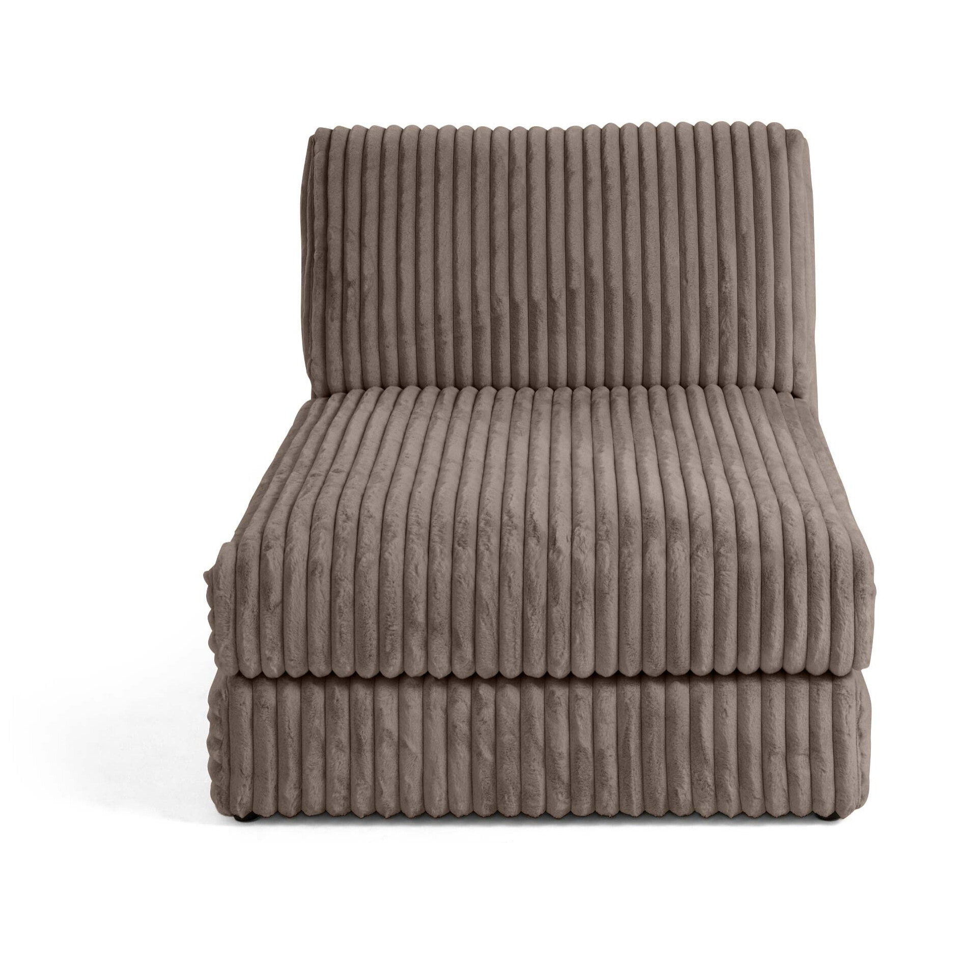 Jasper - module méridienne - en fausse fourrure côtelée - Taupe