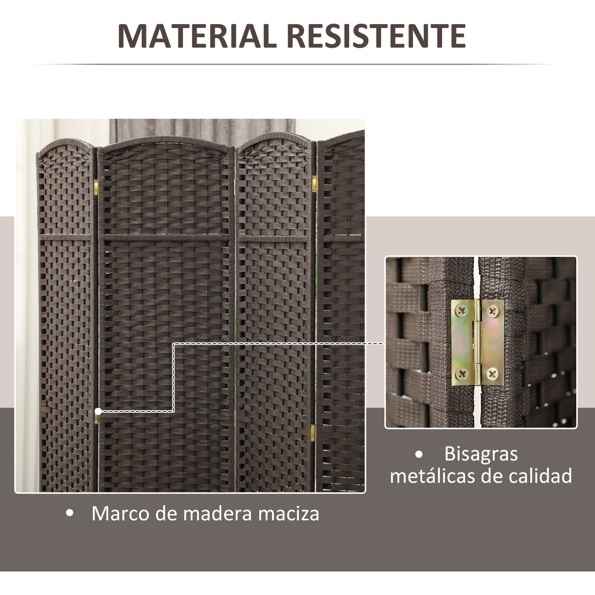 Biombo de 4 Paneles Separador de Ambientes Plegable 160x170 cm Biombo Separador de Ambientes para Salón Dormitorio Oficina