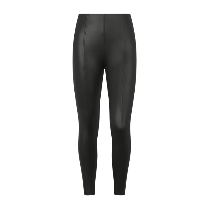 Pantaloni push up WR.UP® vita alta tessuto lucido wet effect