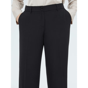 Fiorella Rubino - Pantaloni Wide Leg in tessuto fluido - Nero