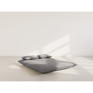 Candice - Banquette 2 places convertible clic-clac en velours côtelé - Gris foncé