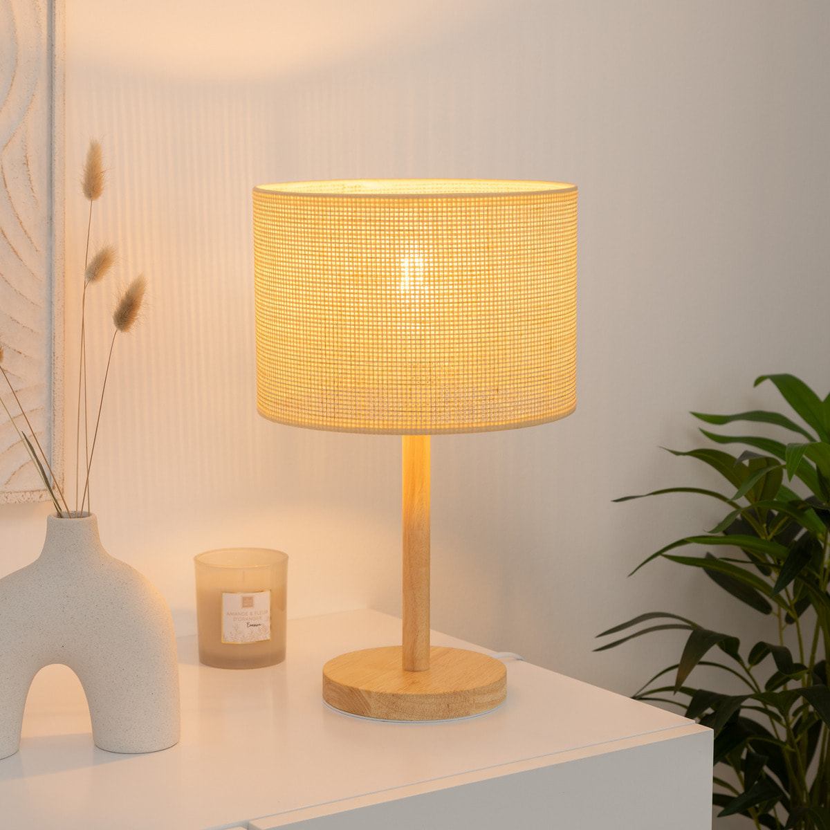 Lampe droit "Della" - pin - H42 cm