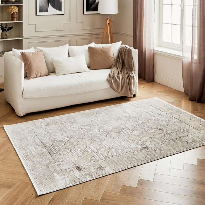 Tapis salon et chambre tissé motif fresque RANU
