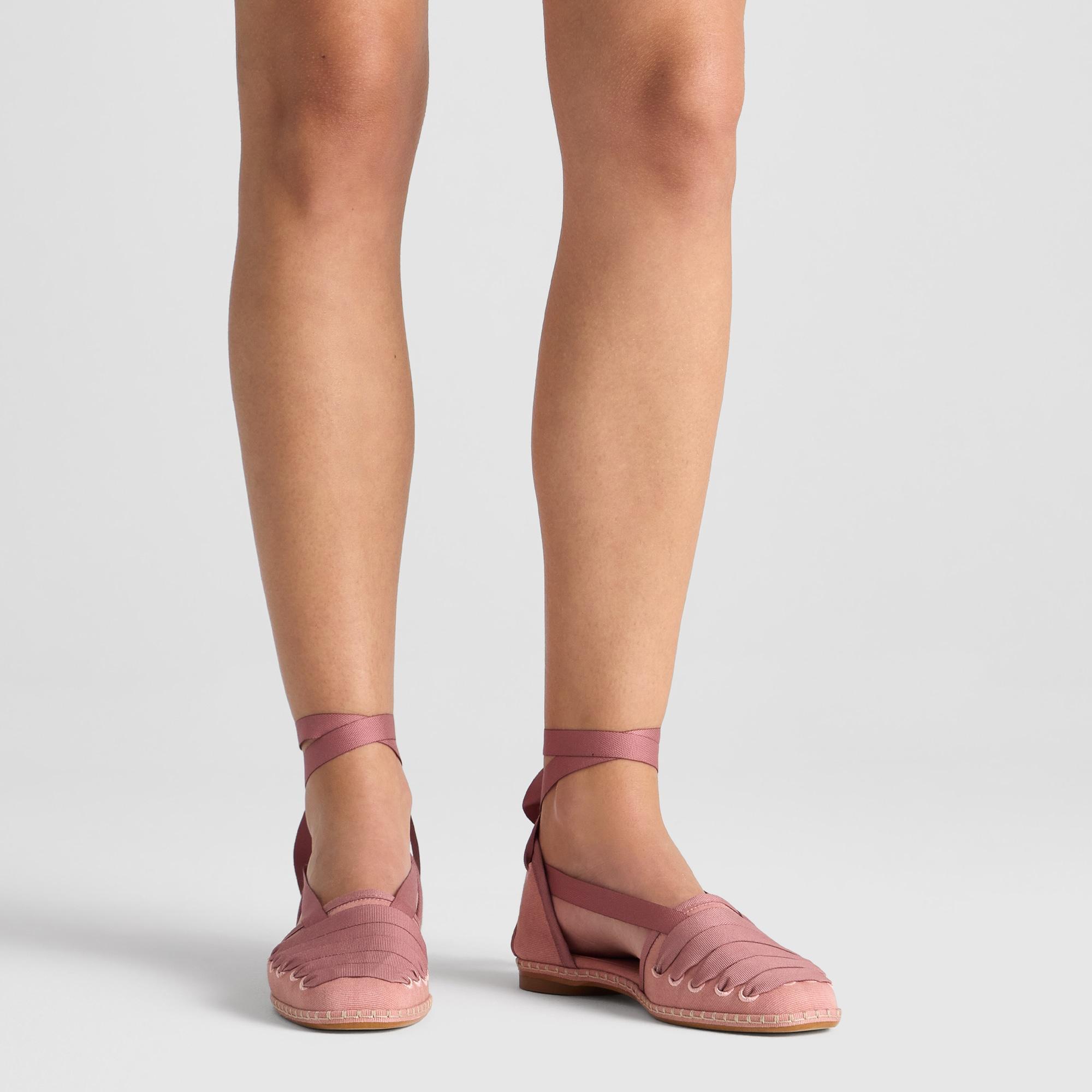 Alpargata plana embetada Glen en algodón con cintas y suela de cuerolite