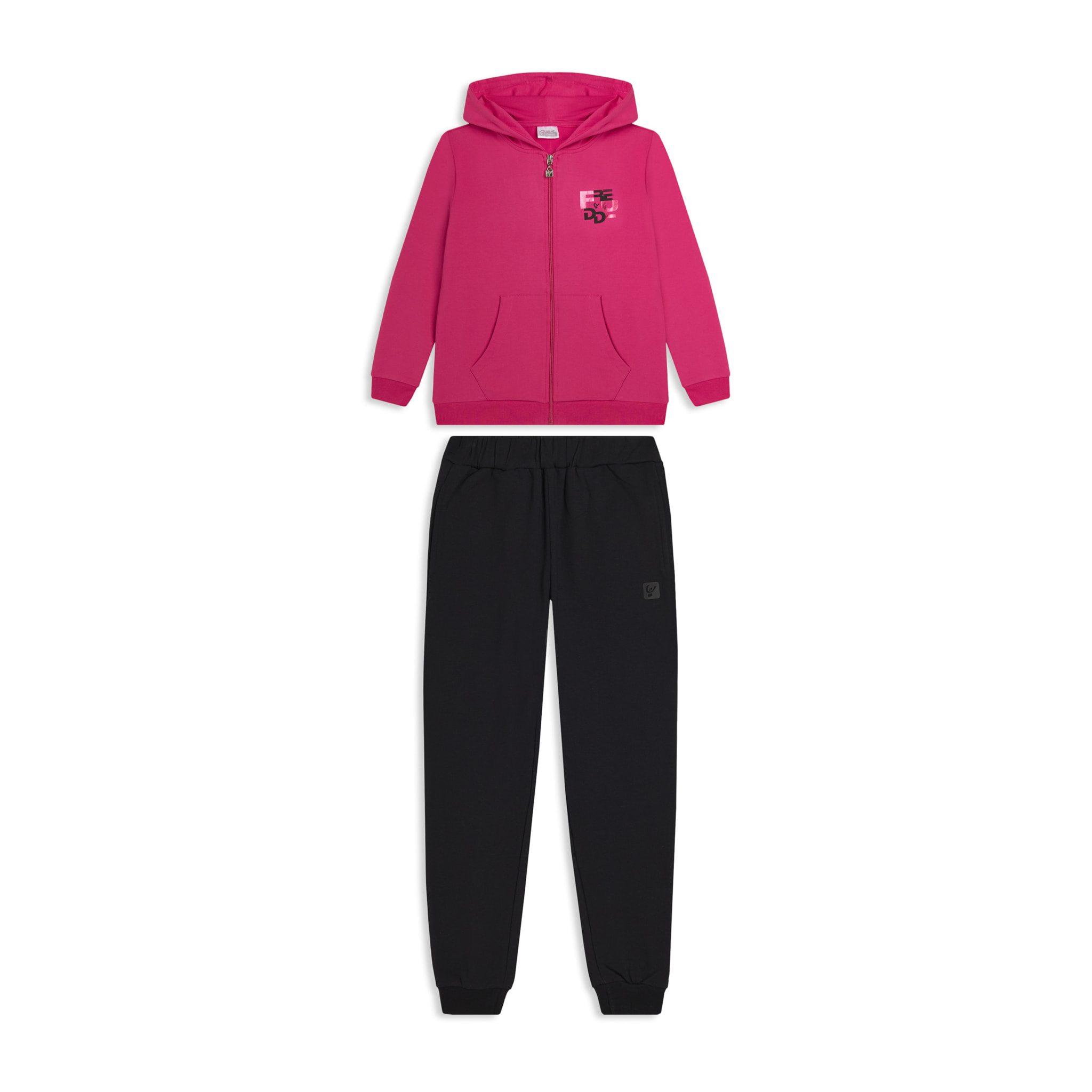 Tuta Junior full-zip con cappuccio e tasche a marsupio