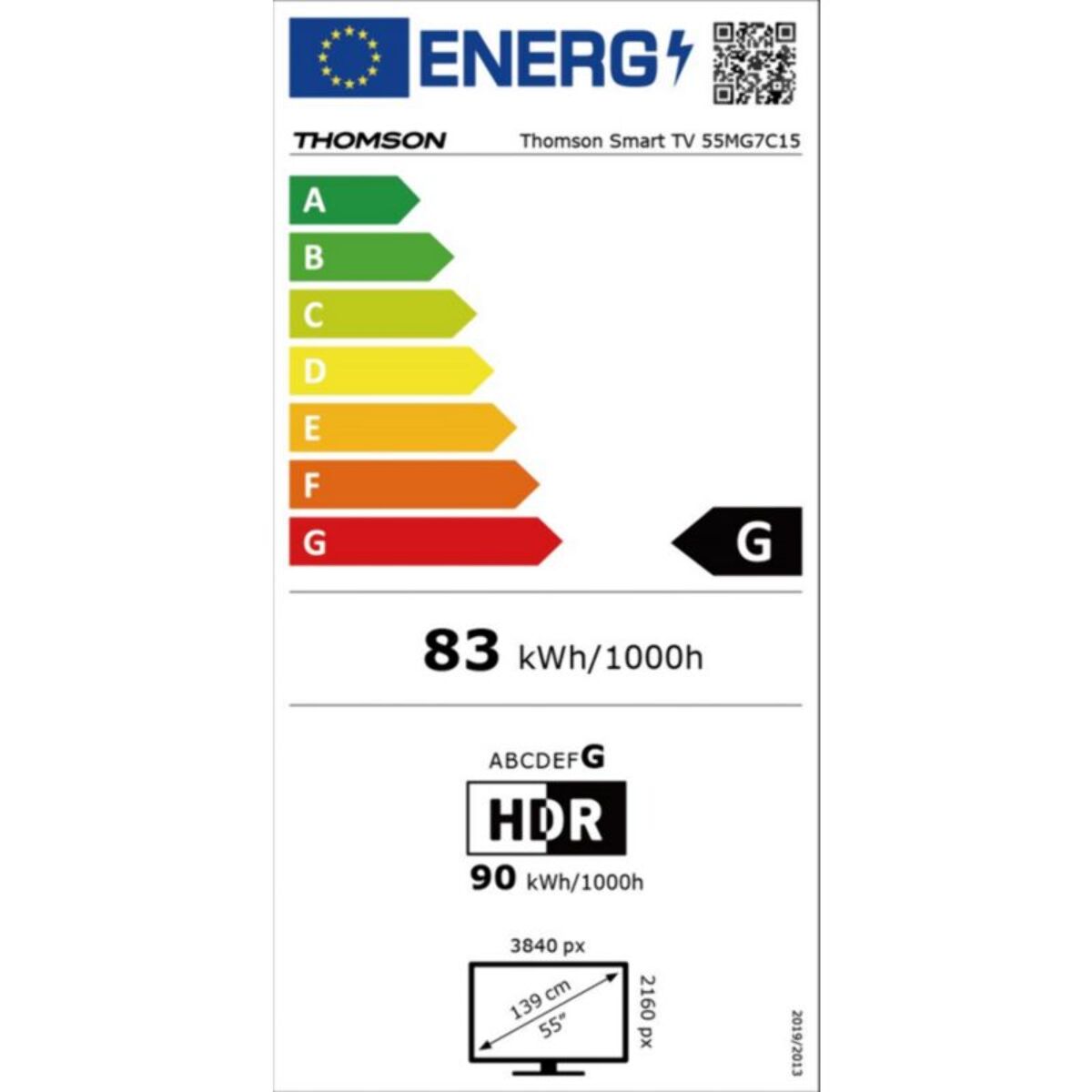 TV Mini Led THOMSON 55MG7C15 - 55 pouces ( 139 cm )