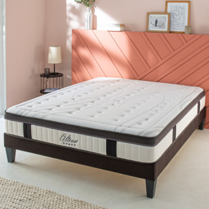 Ensemble ALTESSE | 1 Place | Matelas Mémoire de Forme | avec Sommier Kit Tissu Gris Anthracite