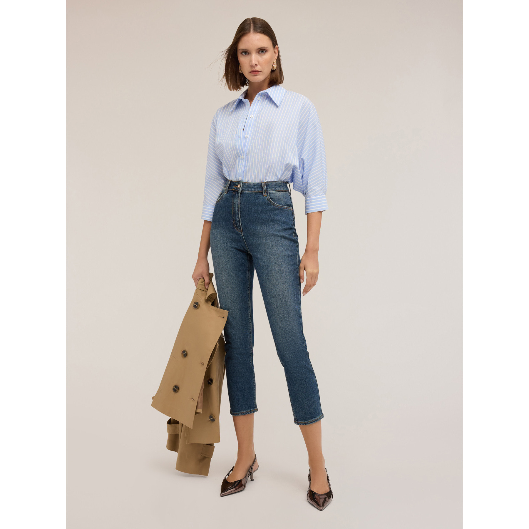 Motivi - Camicia over a righe - Azzurro