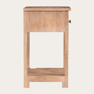 Table de chevet Zilara -bois massif de mangue-couleur natural 45 x 60 x 35 cm