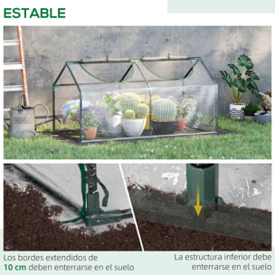 Invernadero de Terraza 120x60x60 cm Caseta de Jardín Acero con 2 Ventanas Enrollables Vivero Casero para Cultivo de Plantas Verduras Flores Transparente