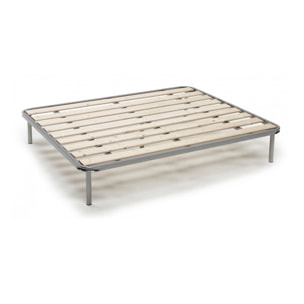 Rete letto piazza e mezza Adeena, Rete ortopedica a doghe piallate, 100% Made in Italy, Cm 120x190h31