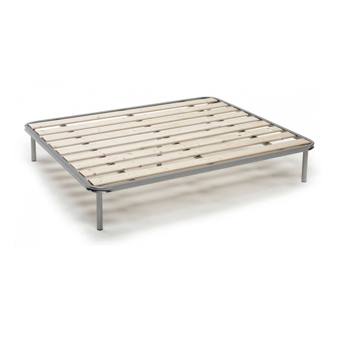 Rete letto piazza e mezza Adeena, Rete ortopedica a doghe piallate, 100% Made in Italy, Cm 120x190h31
