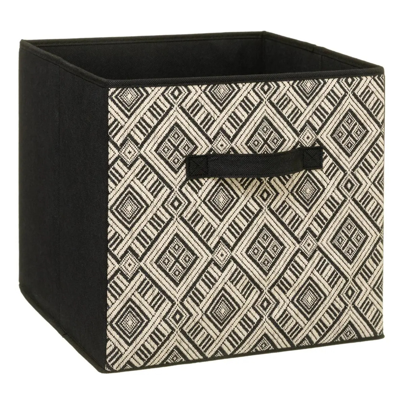 Panier tissu 31x31cm "Mix N' Modul" motif noir et blanc