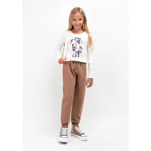 Joggers de Niña Basic Marrón