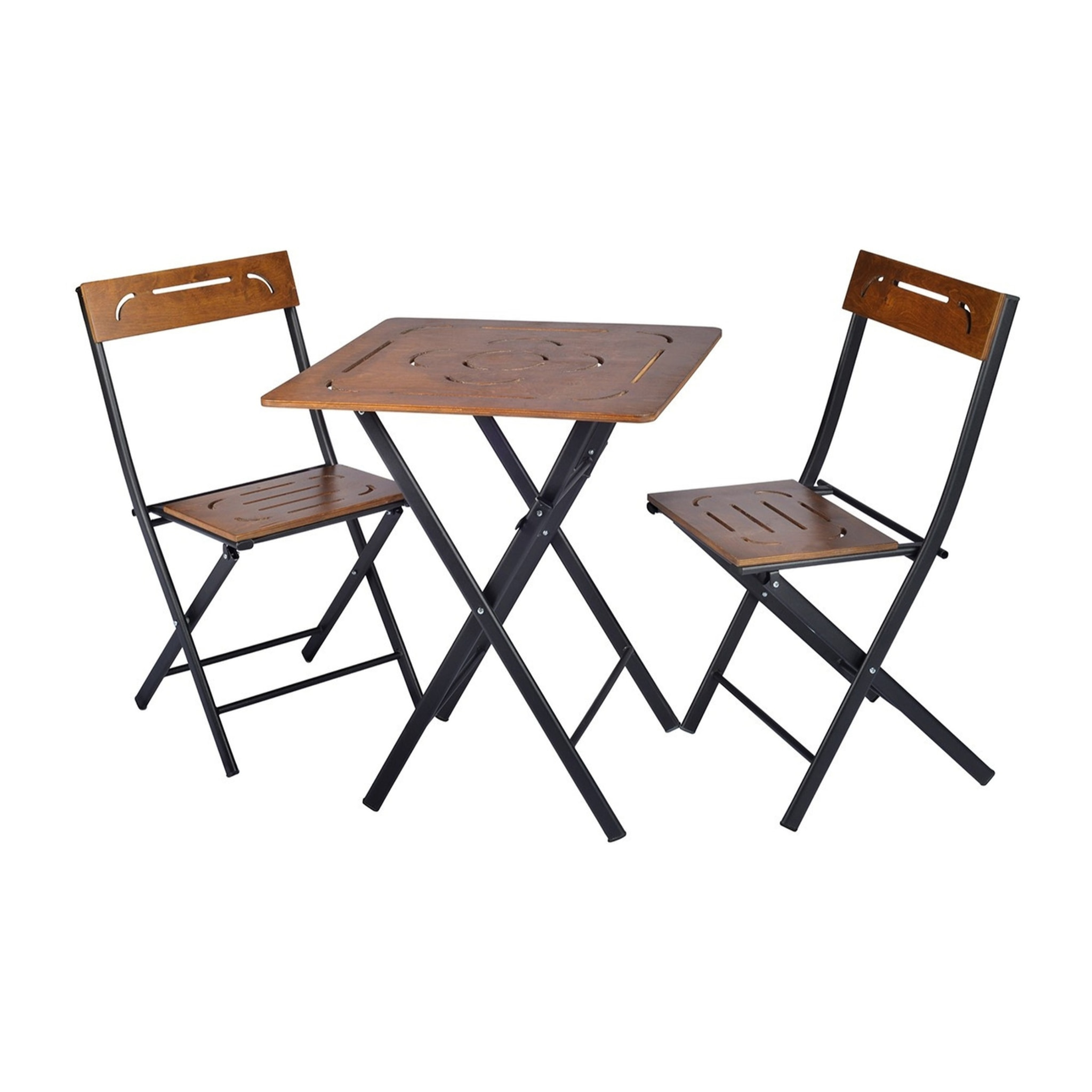 Set de mesa y sillas de jardín mdf (3 piezas)