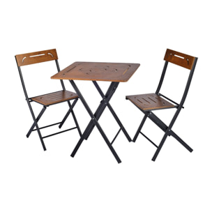 Set de mesa y sillas de jardín mdf (3 piezas)