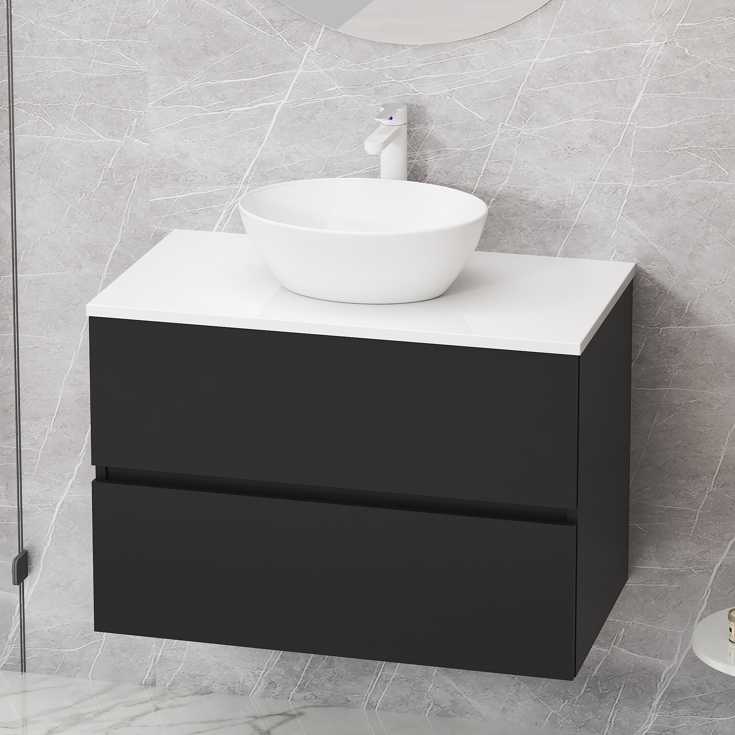 Ensemble de salle de bain MONO Alday, 80cm, Noir